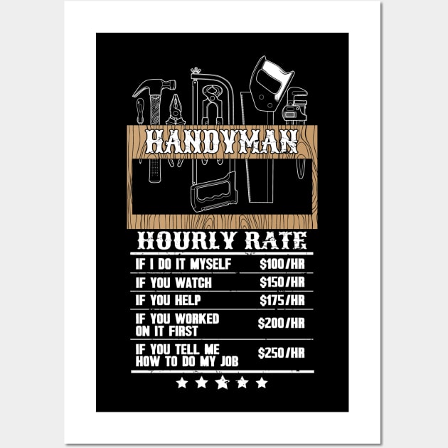 Handyman hourly rate Wall Art by captainmood